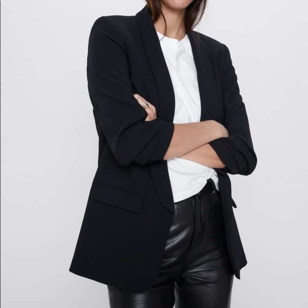 Zara Black Crepe Blazer